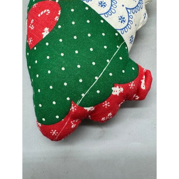 Vintage Handmade Fabric Angel Christmas Ornament candy canes red green 5.5" READ - Picture 9 of 9